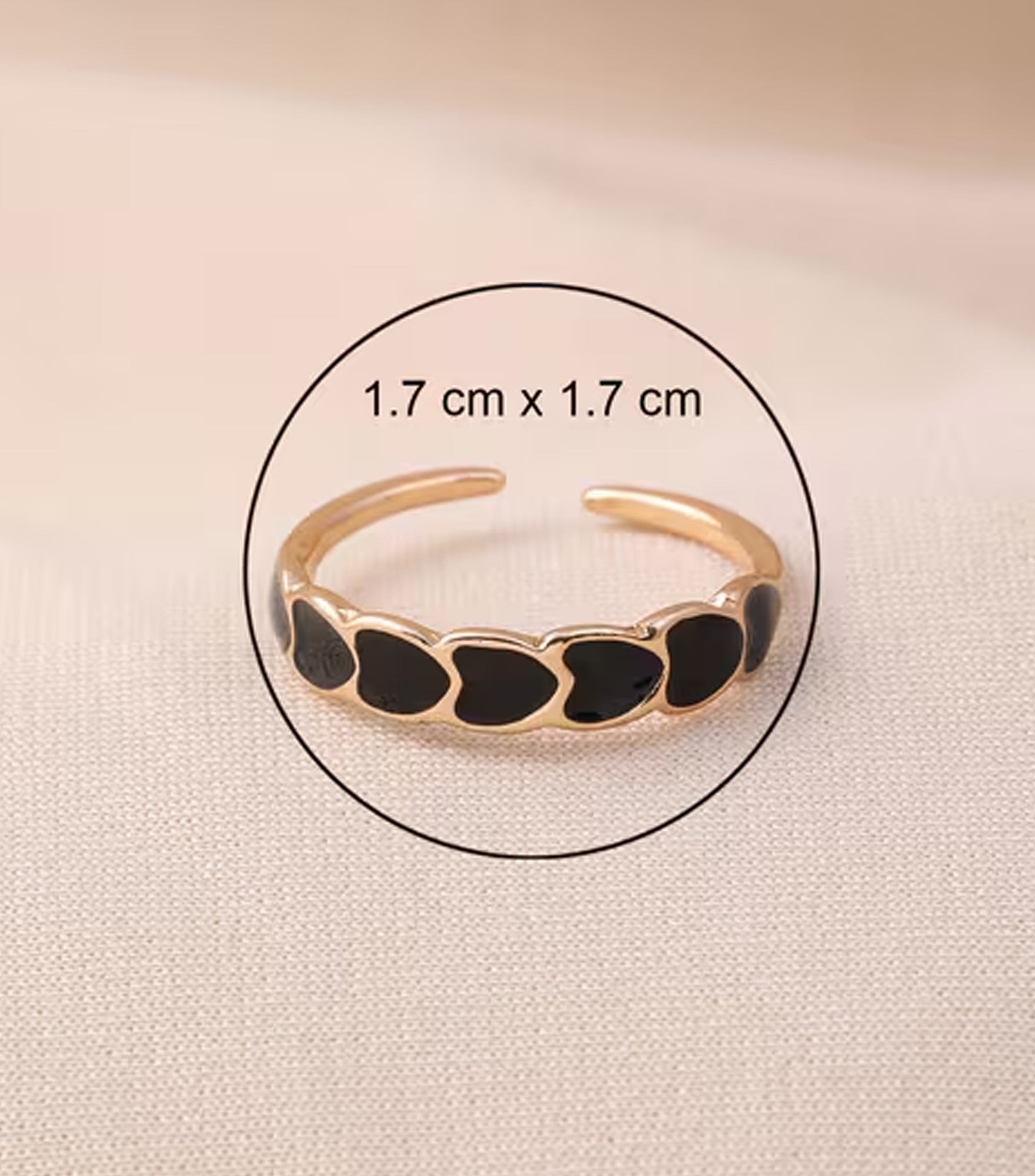 Black Heart Gold Band Ring for Women | Elyva Jewelry