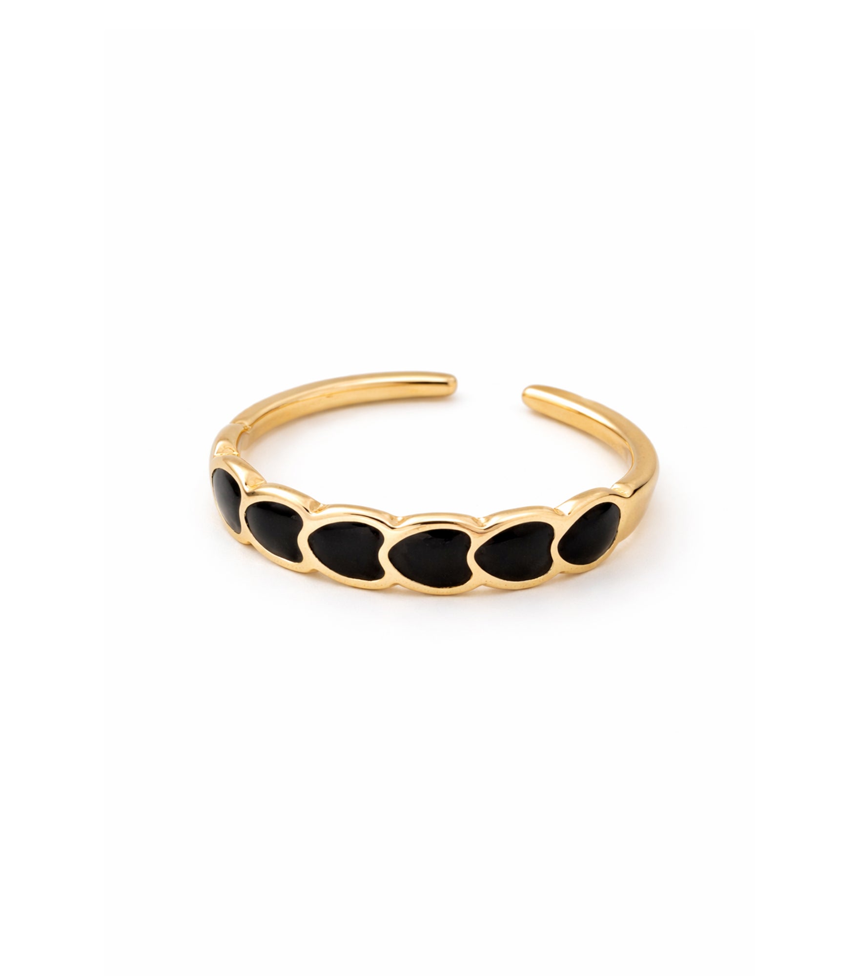 Black Heart Gold Band Ring for Women | Elyva Jewelry