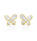 Women Rhinestone Butterfly Design Stud Earrings